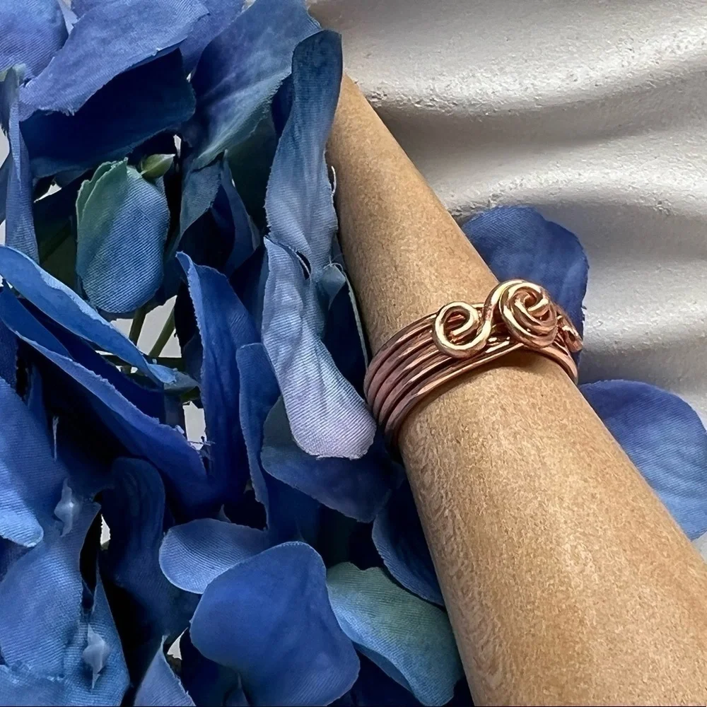 Artisan 𝅺Copper Spiral Wire Wrap Ring